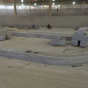 深圳 芝麻白整石坐凳（光面+自然面）