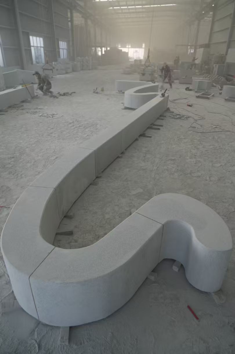 深圳 花岗岩整石坐凳拼装