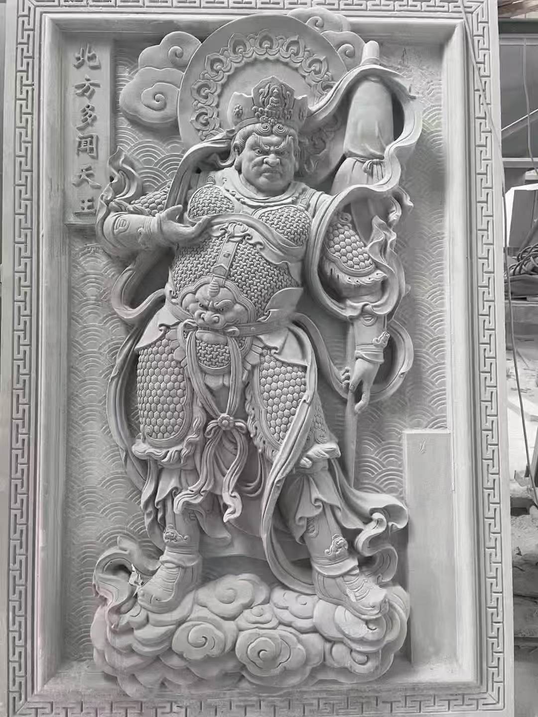 深圳 芝麻灰花岗岩人物雕刻——多闻天王
